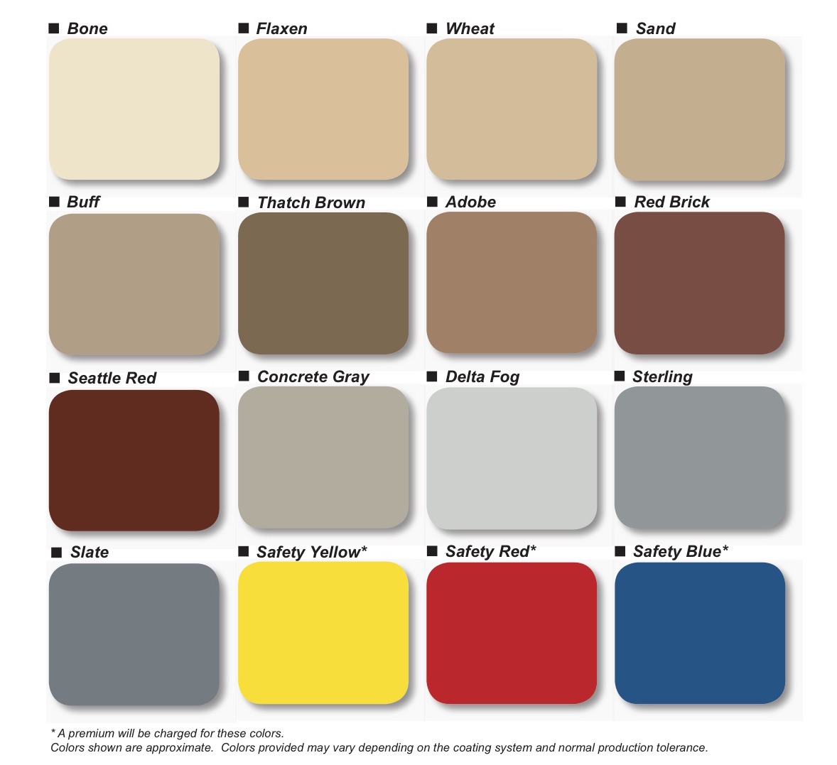CustomCrete Pigmented Epoxy Color Options