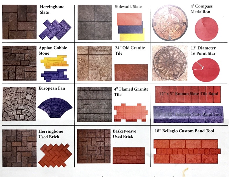 Thin-Crete Pattern Options, custom concrete, CustomCrete, St. Louis, MO, stamped concrete, concrete services